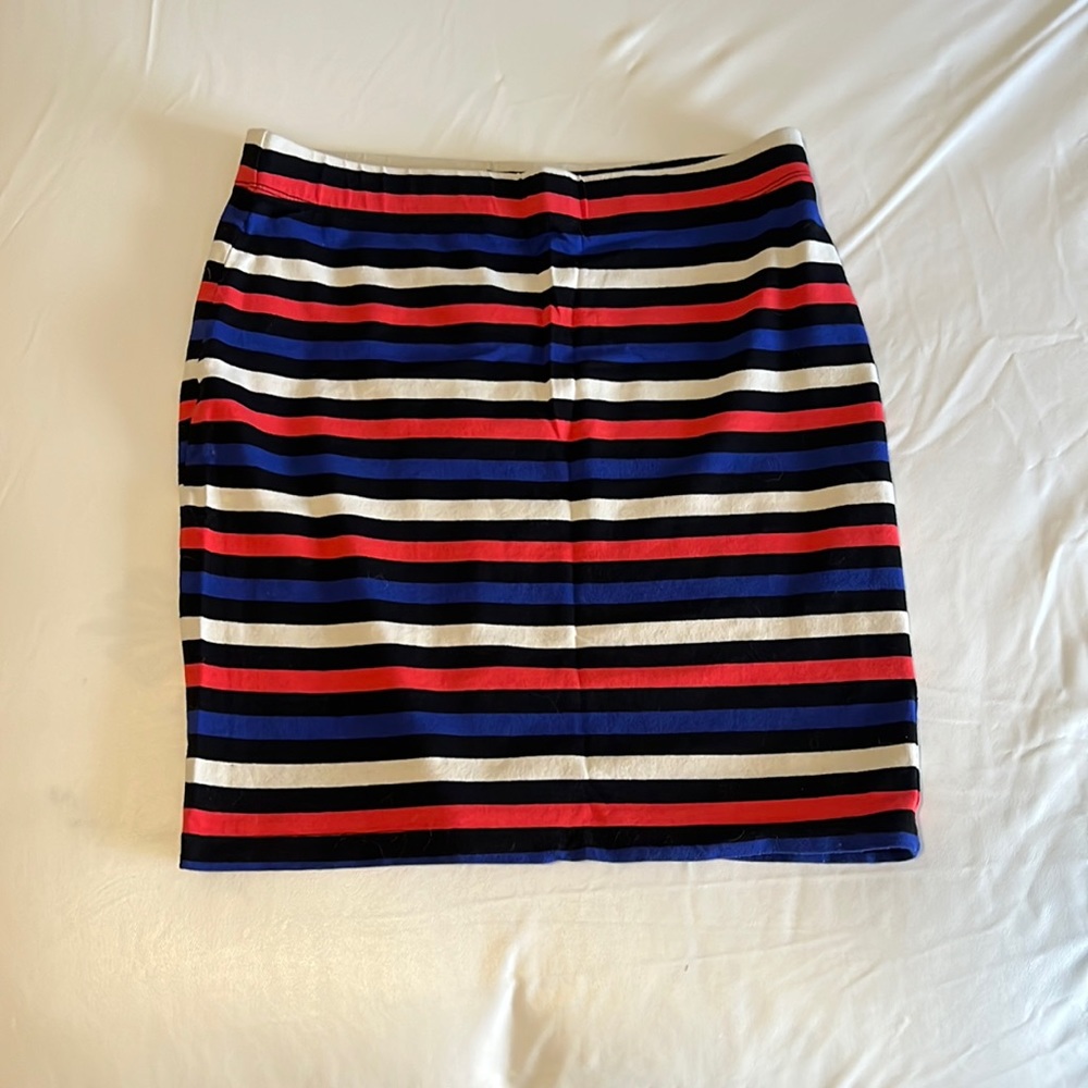 Pink/blue/white bodycon mini skirt (L)